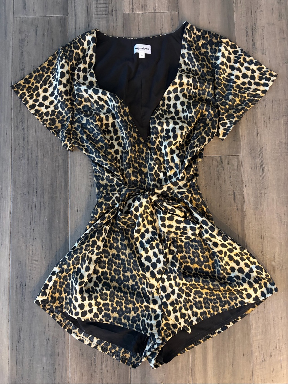 Leopard/Animal Print Romper - Super Down - Size S